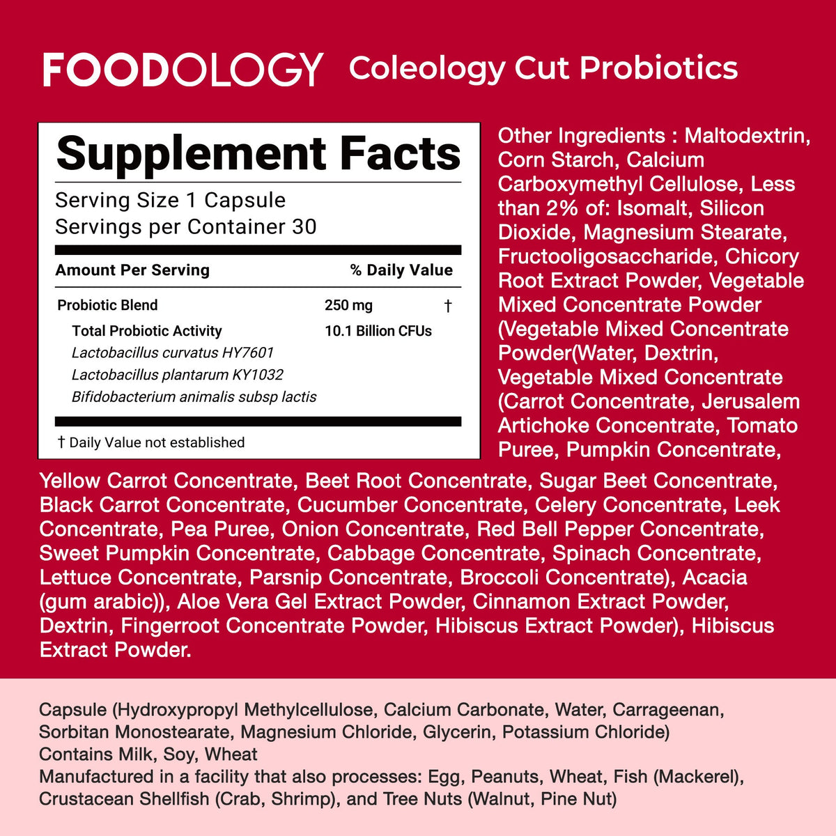 Foodology Coleology Cut Diet Probiotics 350 mg x 20 Capsules - image 2