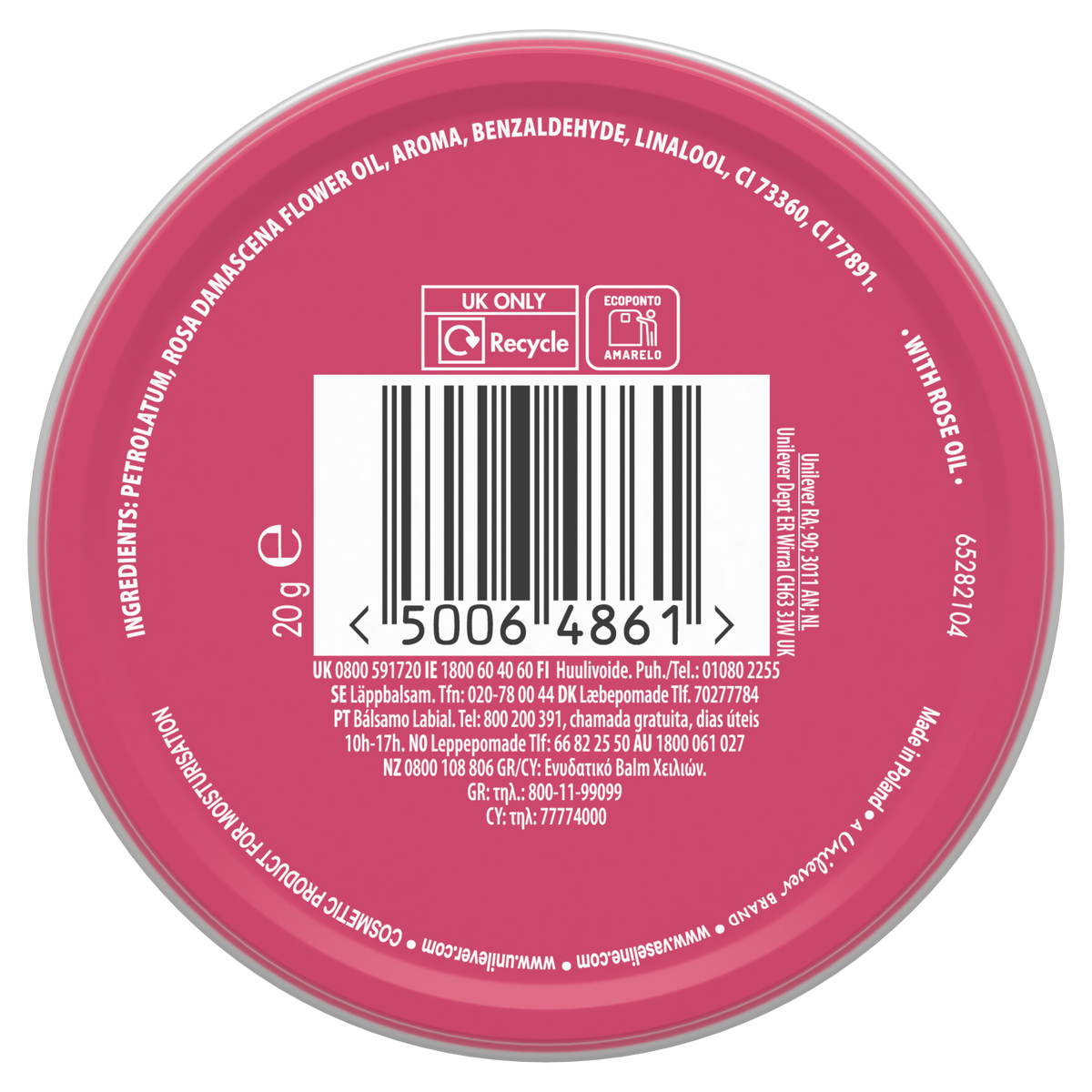 Vaseline-Lip Cream-Pl-W-Rosy Lips -20g