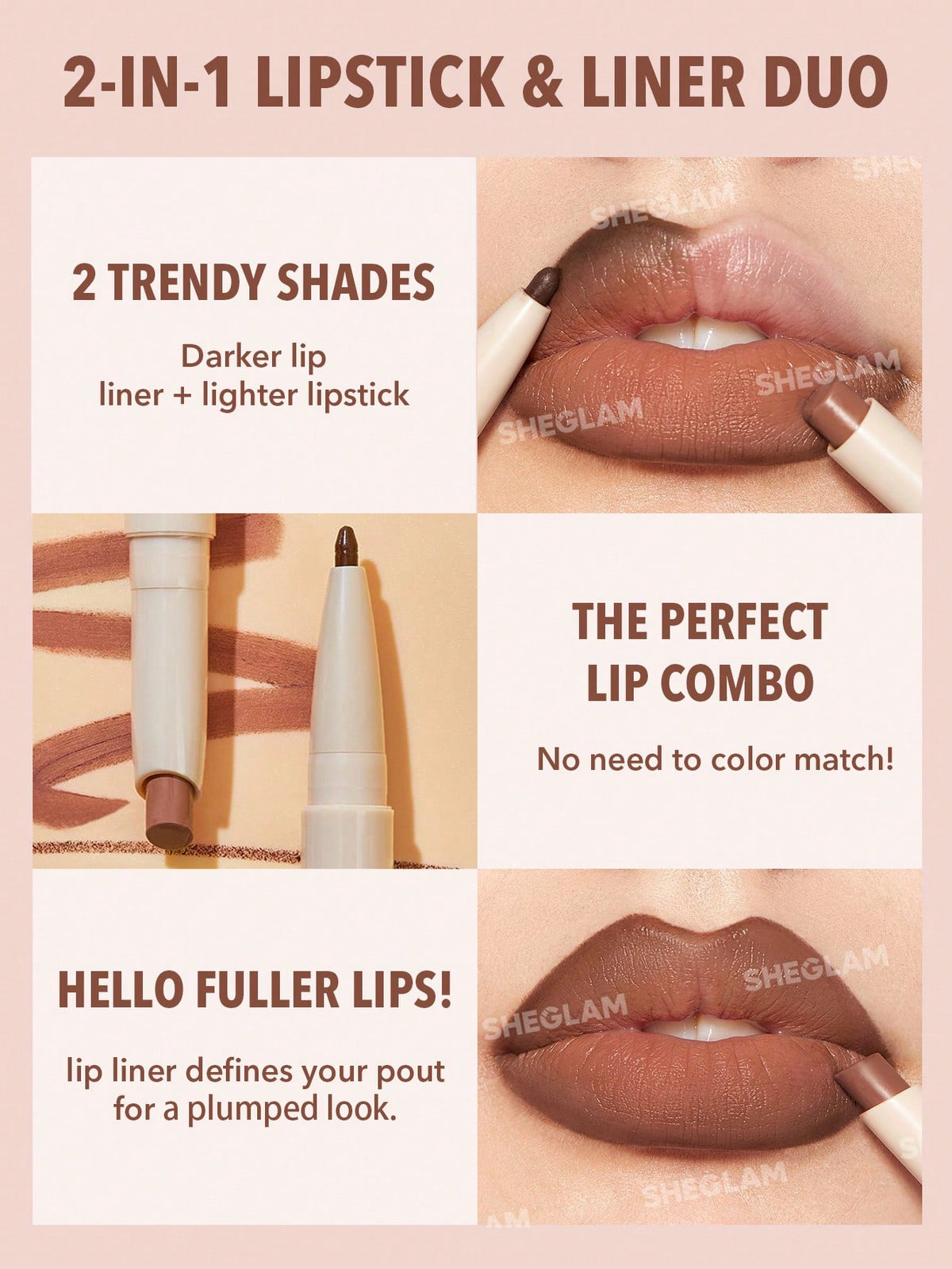 SHEGLAM Glam 101 Lipstick & Liner Duo