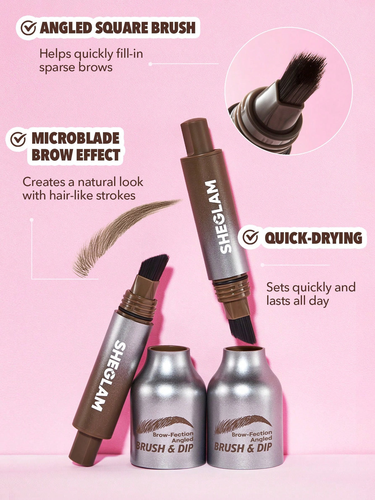 SHEGLAM Brow-Fection Angled Brush & Dip