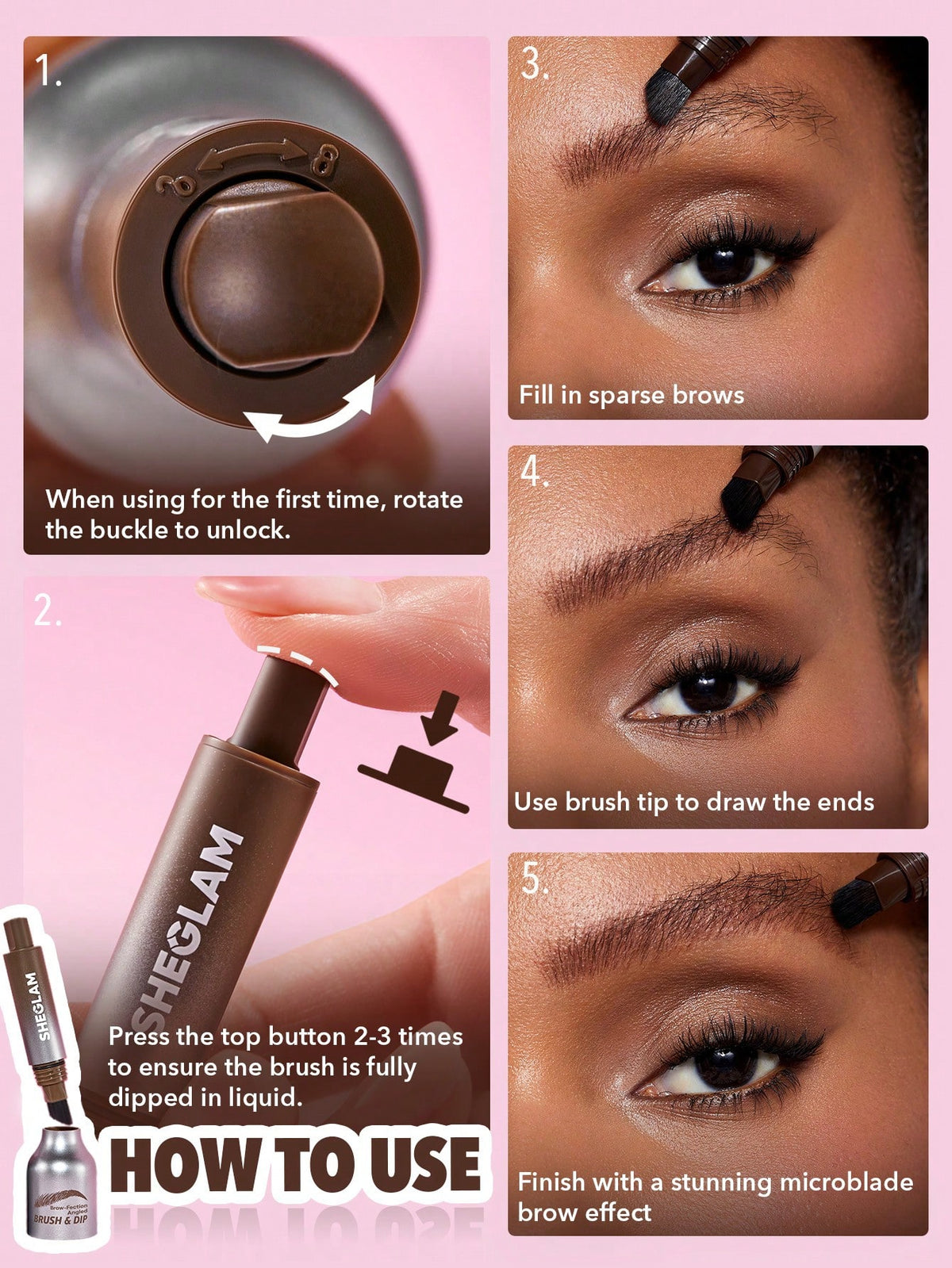 SHEGLAM Brow-Fection Angled Brush & Dip