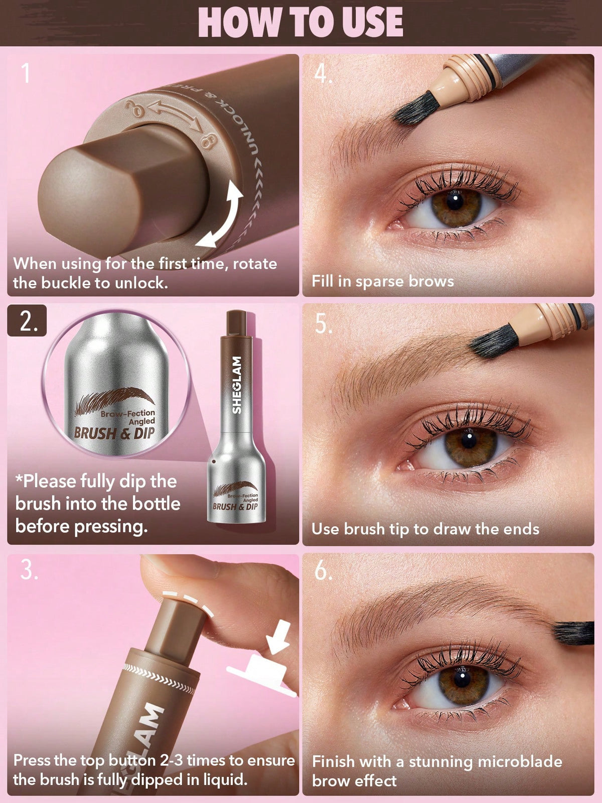 SHEGLAM Brow-Fection Angled Brush & Dip