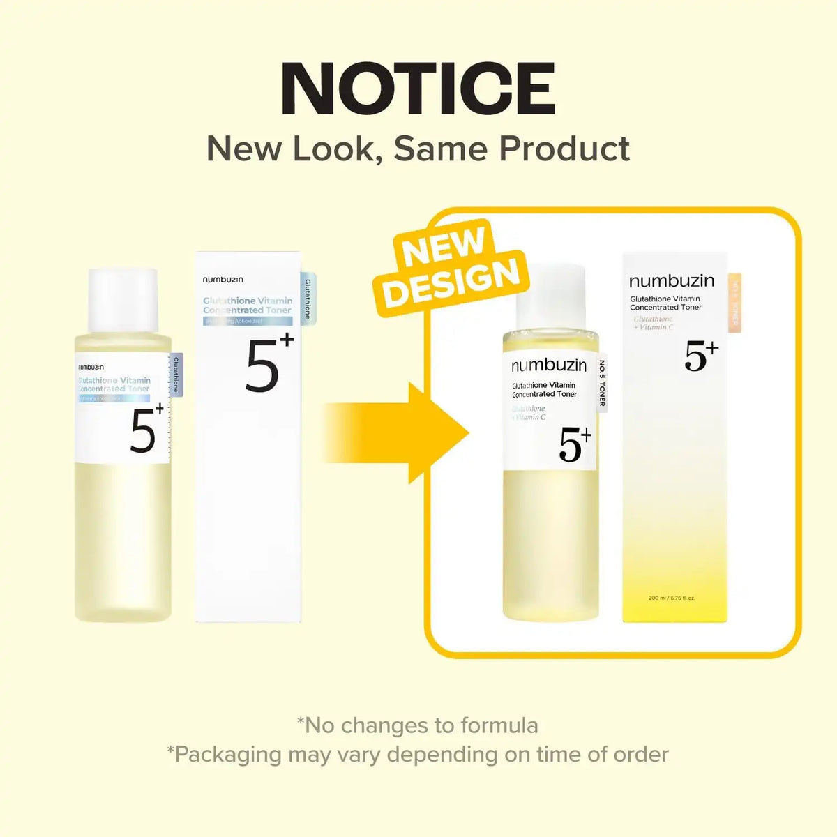 Numbuzin No.5+ Glutathione Vitamin Concentrated Toner - 200ml