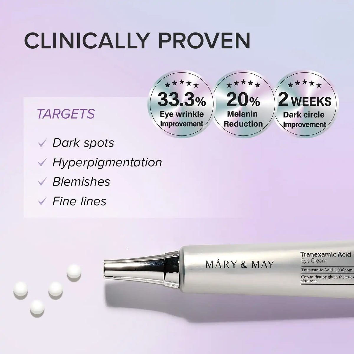 Mary & May Tranexamic Acid + Glutathion Eye Cream (30ml)