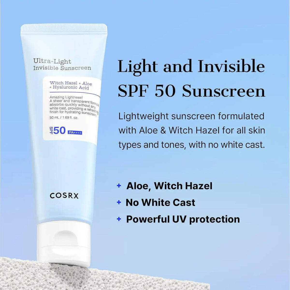 كوسركس واقي شمس خفيف جداً وغير مرئي بمعامل حماية SPF50 PA++++ (50 مل)