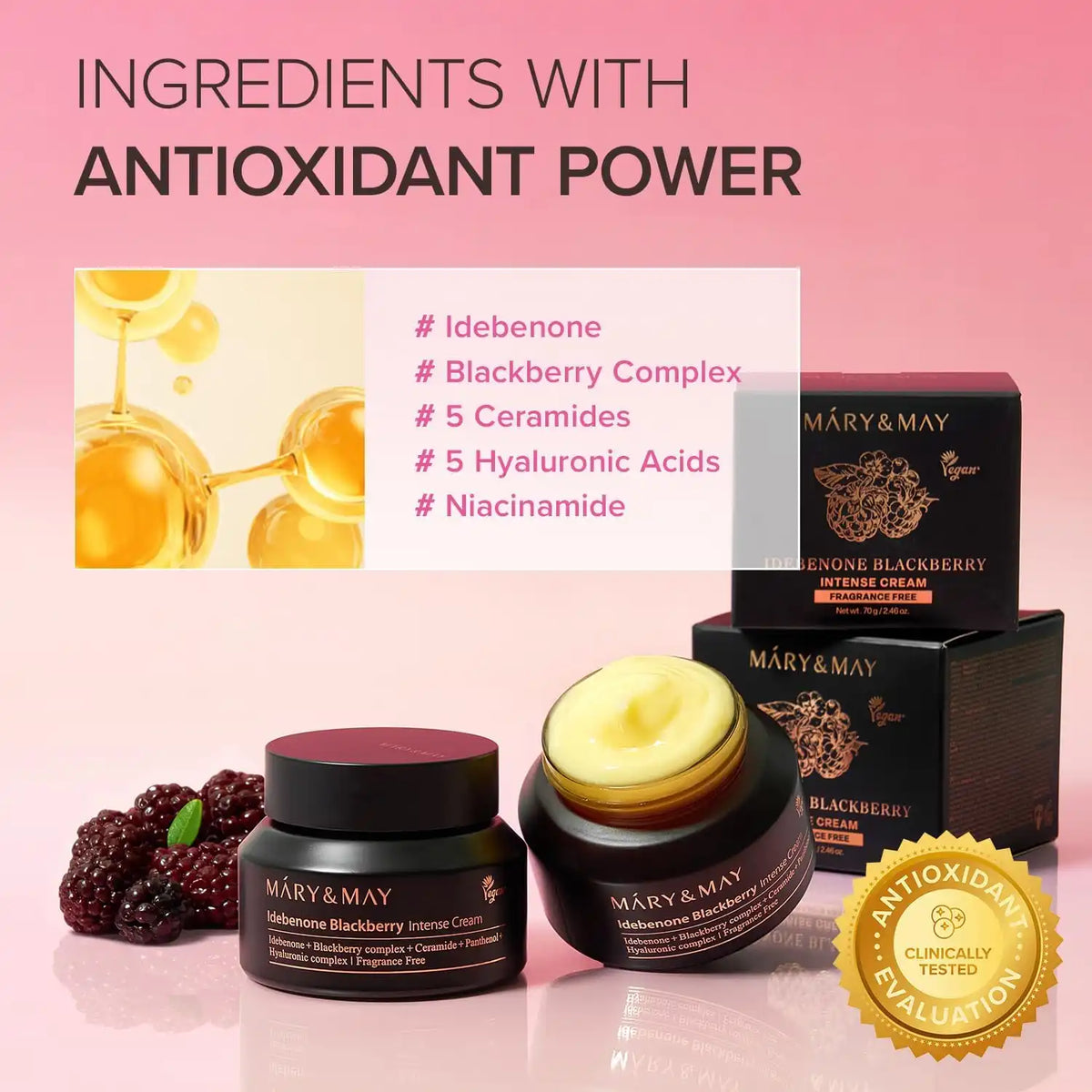 Mary & May Idebenone Blackberry Intense Cream (70g)