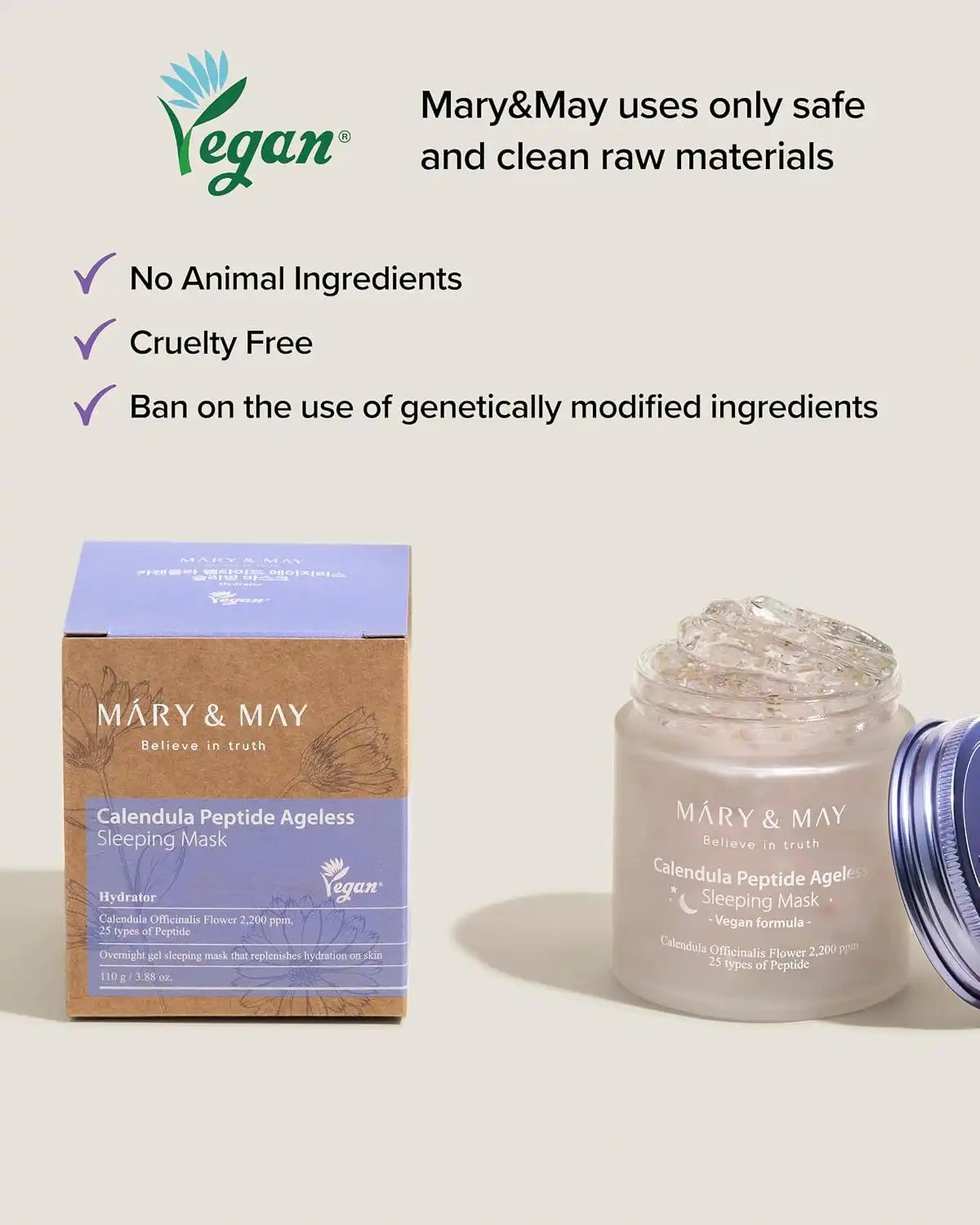 Mary & May Vegan Calendula Peptide Ageless Sleeping Mask (110g)