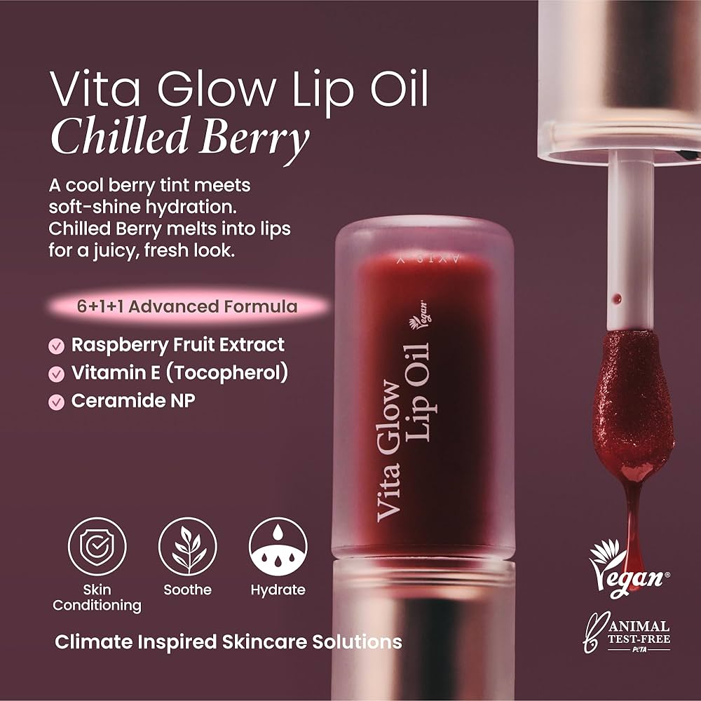 Axis-Y Vita Glow Lip Oil (Chilled Berry)
