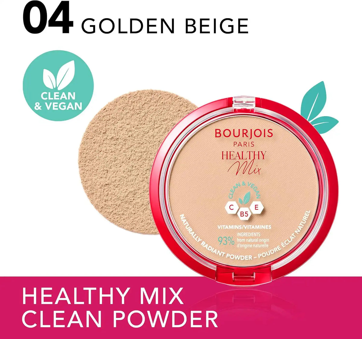 Bourjois Healthy Mix Clean & Vegan Powder - 04 Golden Beige