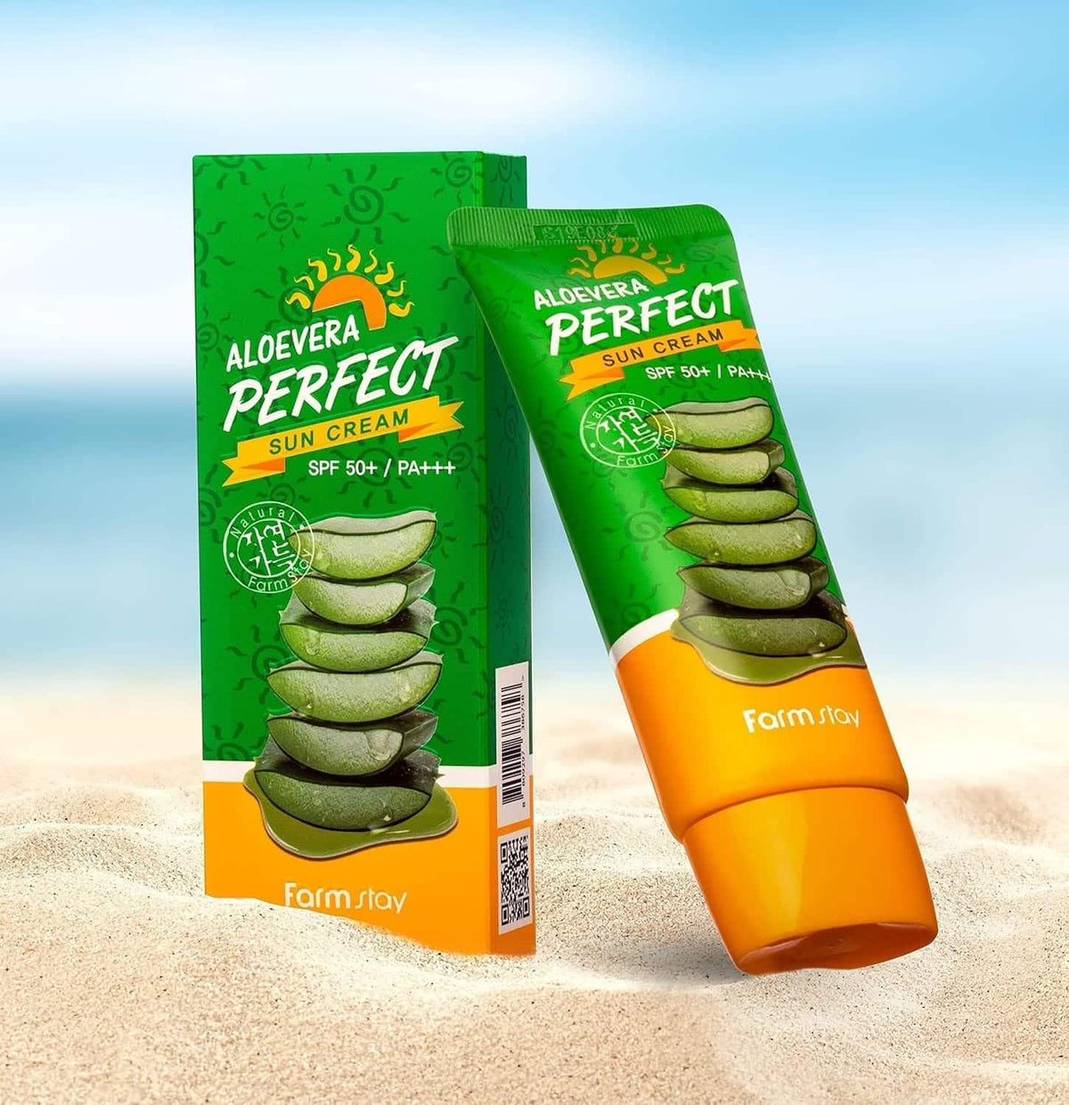 Farm Stay Aloevera Perfect Sun Cream Spf50 PA++++ (70g)