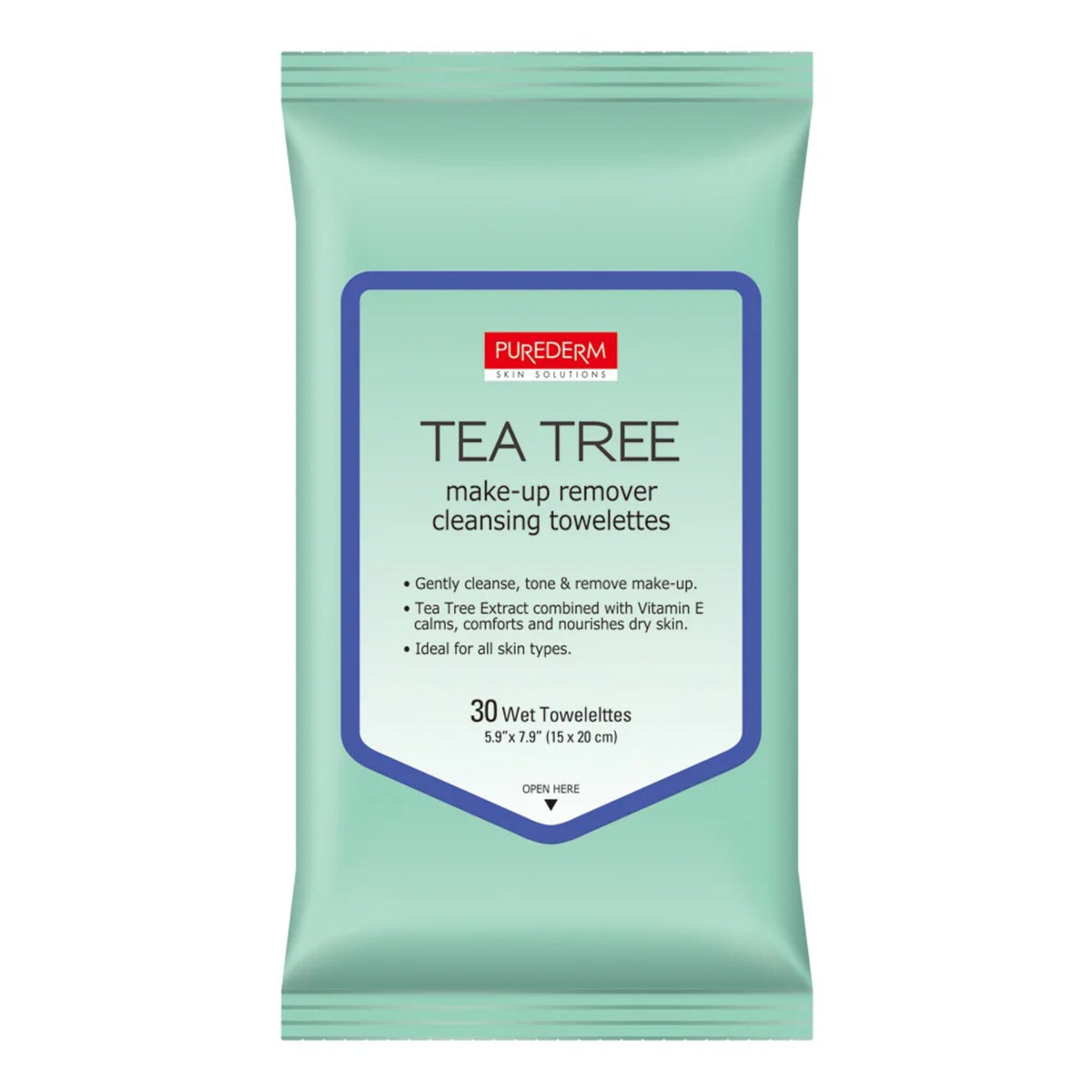 Purederm TEA TREE make-up remover cleansing towelettes