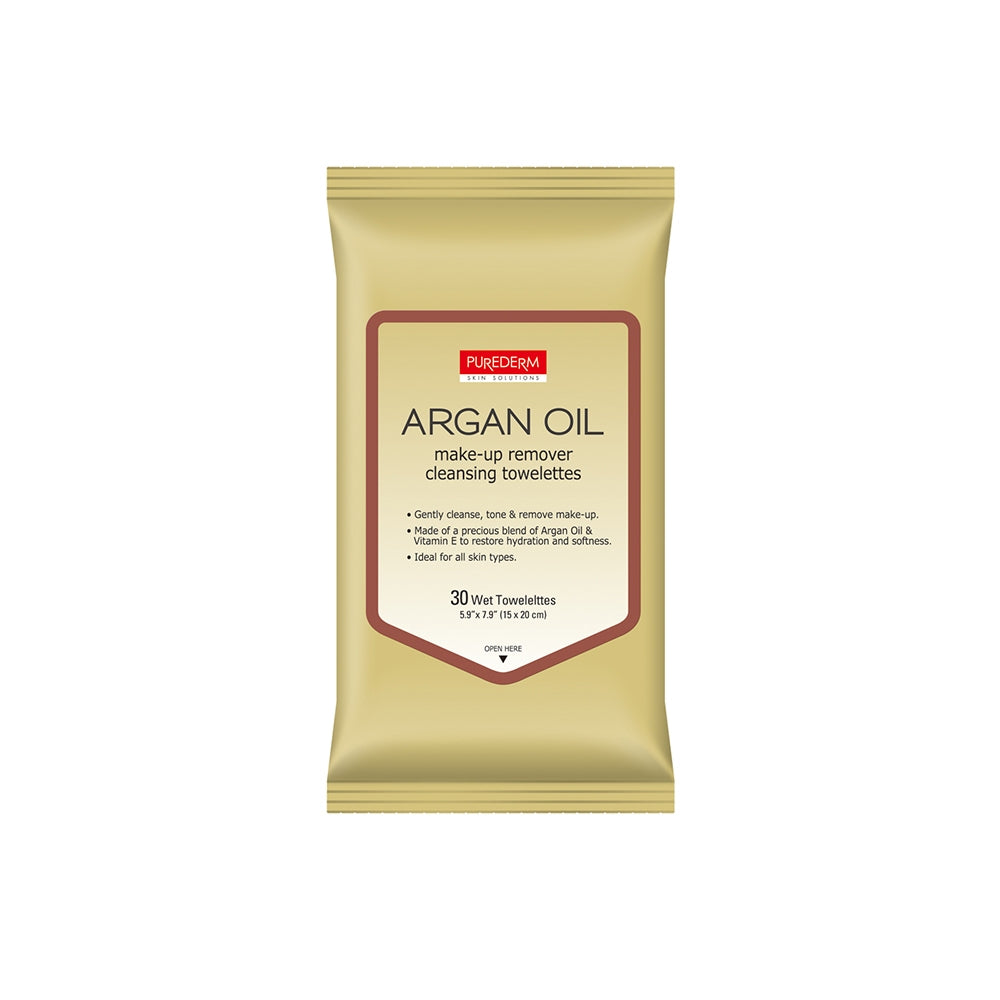 Purederm ARGAN OIL make-up remover cleansing towelettes