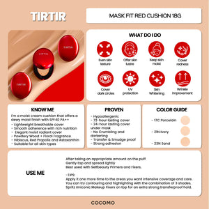 TIRTIR Mask Fit Red Cushion 13N Fair Ivory 18g - Benefits / Product Guide